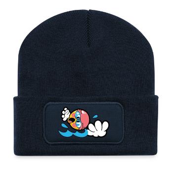 Smiley Swimming - Recycelte Patch Beanie - French Navy - Vorne