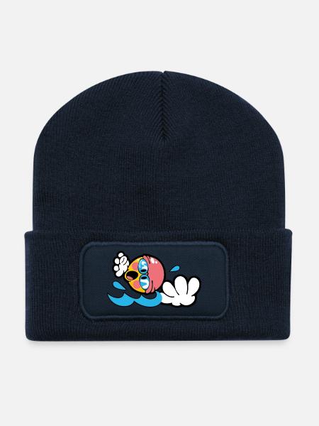 Smiley Swimming - Recycled Patch Beanie - french navy