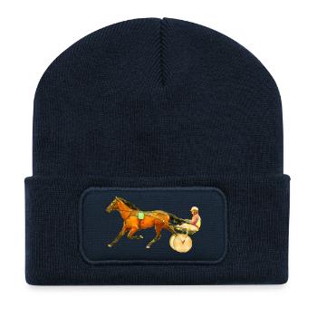 trotteur - Beanie recyclé à patch - bleu marine - Devant