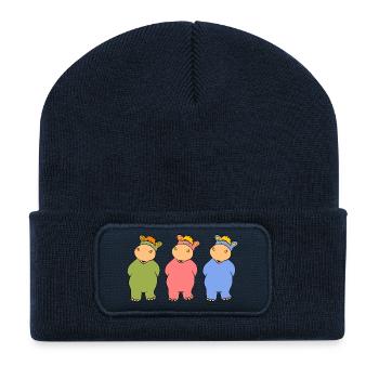 Lustige Nilpferde - Recycelte Patch Beanie - French Navy - Vorne