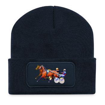 trotteur - Beanie recyclé à patch - bleu marine - Devant