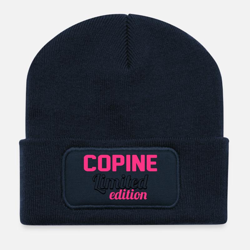 Ami / Copain / Copine / Voisin / Nourrice / Geek - Recycelte Patch Beanie - French Navy