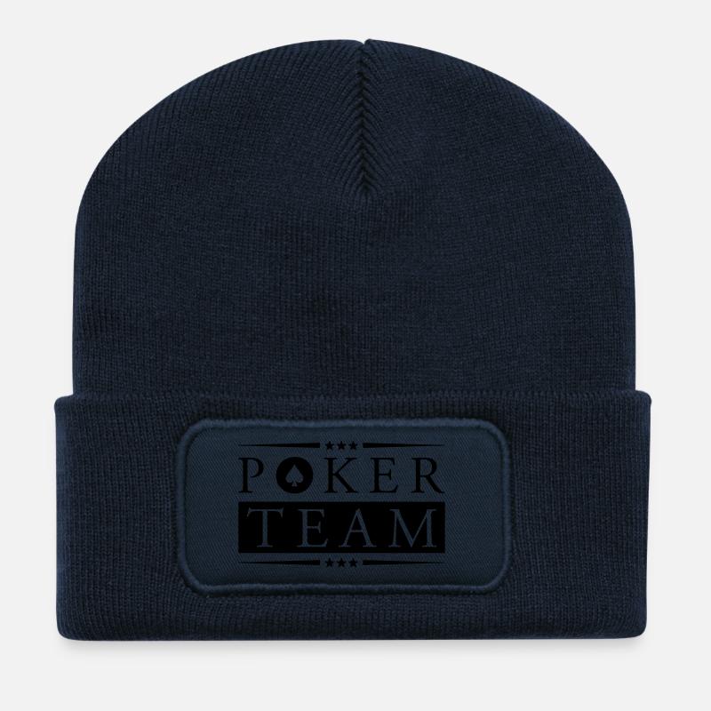 poker team - Recycelte Patch Beanie - French Navy