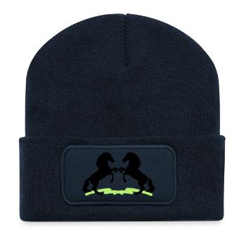 Chevaux - Beanie recyclé à patch - bleu marine - Devant