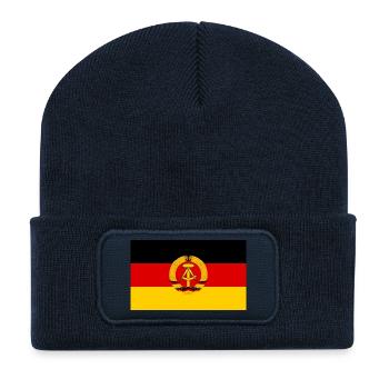 Fahne Aufkleber DDR sticker flag GDR sticker - Recycled Patch Beanie - french navy - Front