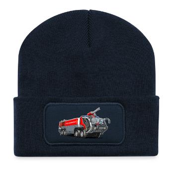 Feuerwehr mit Schaumkanone - Recycelte Patch Beanie - French Navy - Vorne