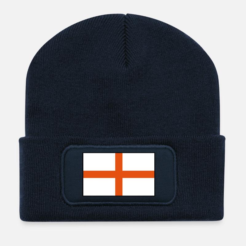 England Flagge 2 - Recycelte Patch Beanie - French Navy
