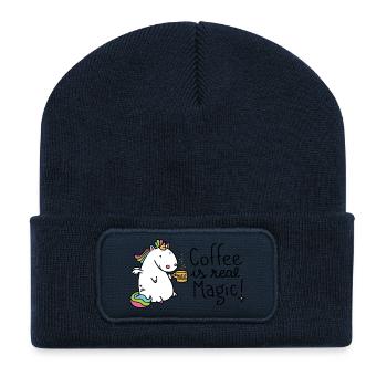 Coffee is real Magic - Recycelte Patch Beanie - French Navy - Vorne