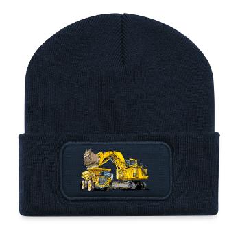 Monster Excavator with Truck - Recycled Patch Beanie - french navy - Front