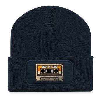 40. Geburtstag, Jahrgang 1982! - Recycelte Patch Beanie - French Navy - Vorne
