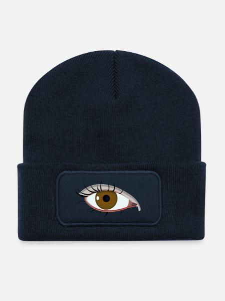 eye watching you - Recycled Patch Beanie - french navy