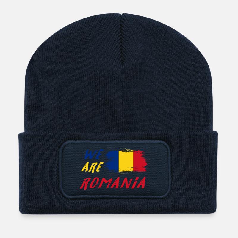 Wir sind Rumänien - Recycelte Patch Beanie - French Navy
