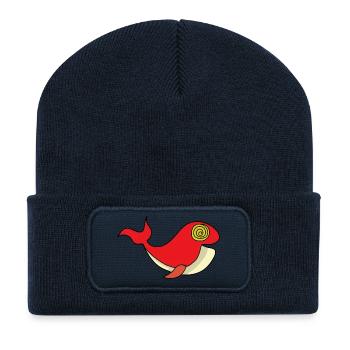Wal mit hypnotisierendem Blick - Recycelte Patch Beanie - French Navy - Vorne