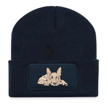 Chien de berger - Beanie recyclé à patch - bleu marine - Devant