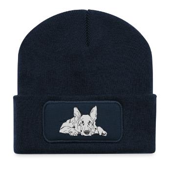 Chien de berger - Beanie recyclé à patch - bleu marine - Devant