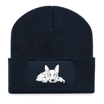 Chien de berger - Beanie recyclé à patch - bleu marine - Devant