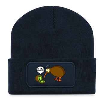 Kiwi vs. Kiwi - Recycelte Patch Beanie - French Navy - Vorne