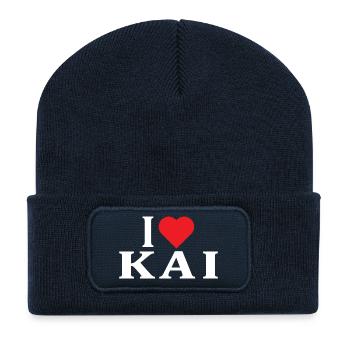 t-shirt name I love Kai t-shirt gift idea - Recycled Patch Beanie - french navy - Front