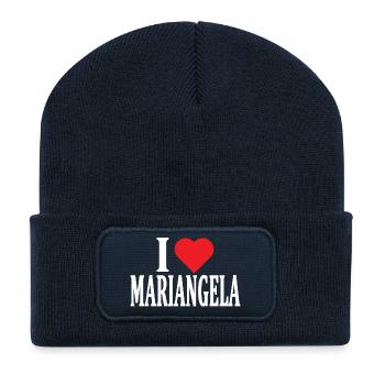 T-Shirt Name I love Mariangela T-Shirt - Recycelte Patch Beanie - French Navy - Vorne