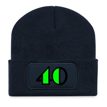 40. ANNIVERSAIRE. HAPPY BIRTHDAY - Beanie recyclé à patch - bleu marine - Devant