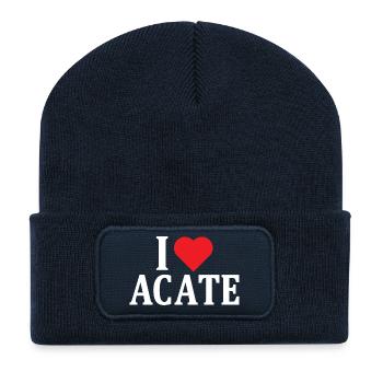 t-shirt Sicily I love Acate t-shirt gift idea - Recycled Patch Beanie - french navy - Front