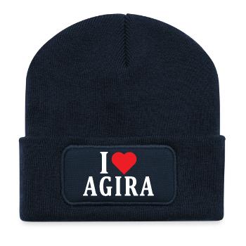 Sicily t-shirt I love Agira t-shirt gift idea - Recycled Patch Beanie - french navy - Front