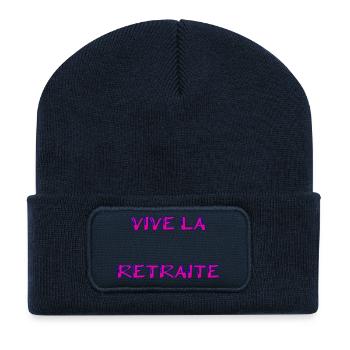 RETRAITE. RETRAITE. RETRAITEE. RETRAITE - Beanie recyclé à patch - bleu marine - Devant