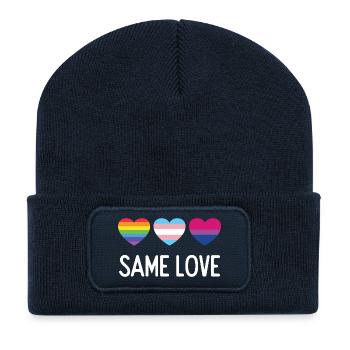 Pride Month LGBTQ - Gleiche Liebe - Recycelte Patch Beanie - French Navy - Vorne