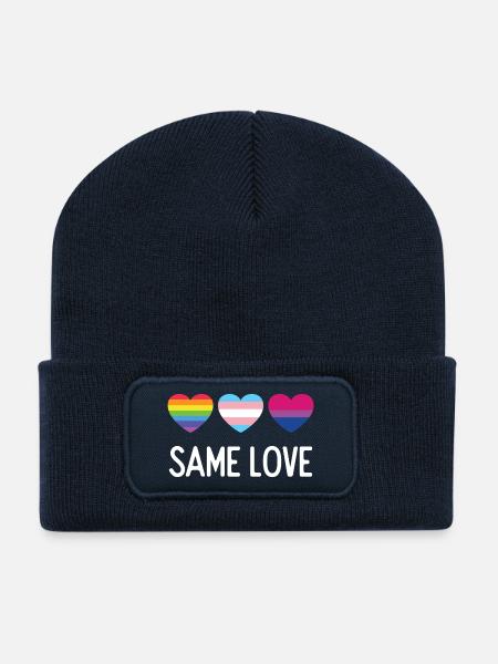 Pride Month LGBTQ - Gleiche Liebe - Recycelte Patch Beanie - French Navy