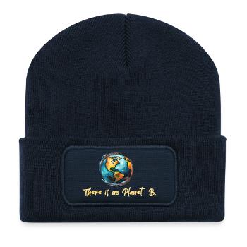 The is no Planet B - Recycelte Patch Beanie - French Navy - Vorne