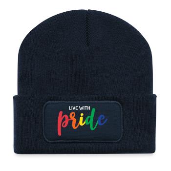 Live With Pride - Recycled Patch Beanie - french navy - Front