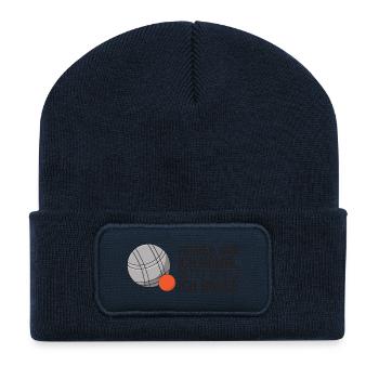 Früher war ich normal jetzt spiele ich Boule! - Recycelte Patch Beanie - French Navy - Vorne