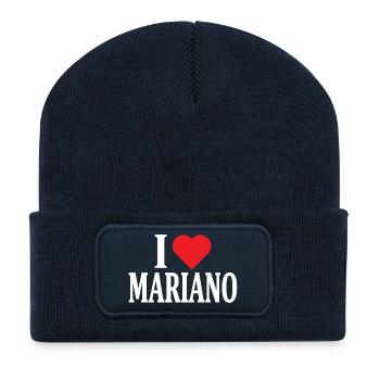 t-shirt J’aime Mariano t-shirt idée cadeau - Beanie recyclé à patch - bleu marine - Devant