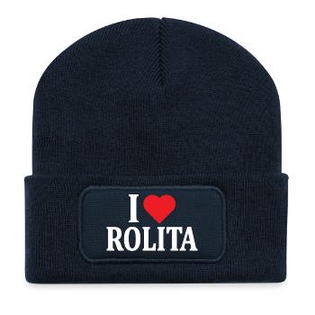 t-shirt J’aime Rolita t-shirt idée cadeau - Beanie recyclé à patch - bleu marine - Devant