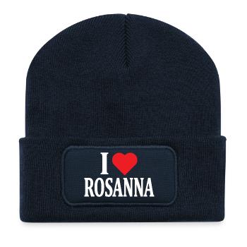 t-shirt J'aime Rosanna t-shirt idée cadeau - Beanie recyclé à patch - bleu marine - Devant