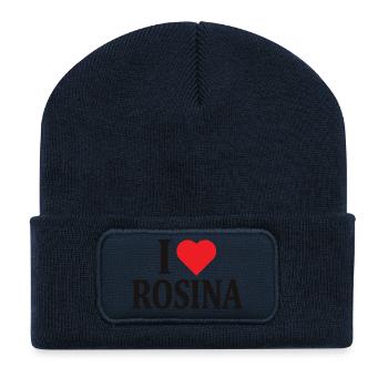 T-Shirt I love Rosina T-Shirt Geschenkidee - Recycelte Patch Beanie - French Navy - Vorne