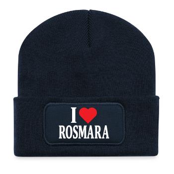 t-shirt J'aime Rosmara t-shirt idée cadeau - Beanie recyclé à patch - bleu marine - Devant