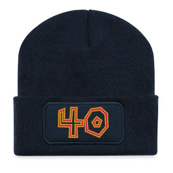 40. 40 ANS. 40e ANNIVERSAIRE. ANNIVERSAIRE 40 ANS. - Beanie recyclé à patch - bleu marine - Devant