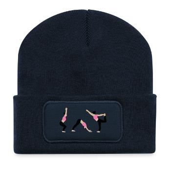 Power yoga in the gym pink - Recycled Patch Beanie - french navy - Front
