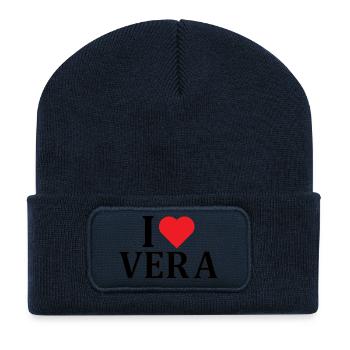 t-shirt I love Real t-shirt gift idea - Recycled Patch Beanie - french navy - Front