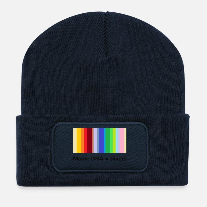 Meine DNA = divers - Recycelte Patch Beanie - French Navy