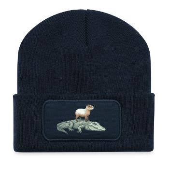 Capy & Croc Dreamteam - Recycelte Patch Beanie - French Navy - Vorne