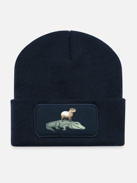Capy & Croc Dreamteam - Recycelte Patch Beanie - French Navy