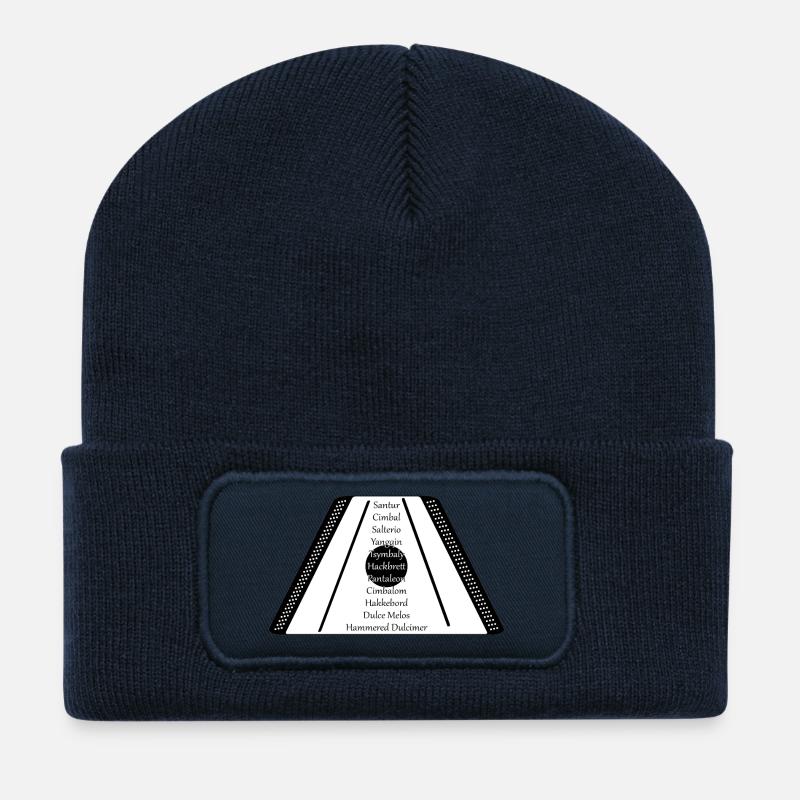 Hackbrett black n white - Recycelte Patch Beanie - French Navy