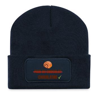 Pain au Chocolat Chocolatine - Beanie recyclé à patch - bleu marine - Devant