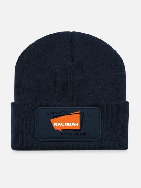Ich bin dieser Nachbar von dem alle reden - Recycelte Patch Beanie - French Navy