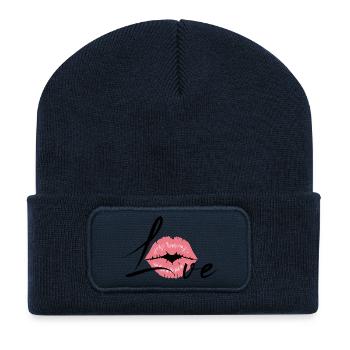 Love - Recycelte Patch Beanie - French Navy - Vorne