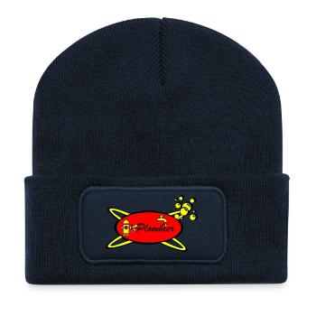 Plombier - Beanie recyclé à patch - bleu marine - Devant