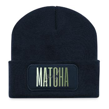 Matcha Girl – Geschenk für Tee Liebhaber - Recycelte Patch Beanie - French Navy - Vorne
