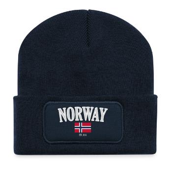 Norwegen Flagge mit Est. 1814 Design - Recycelte Patch Beanie - French Navy - Vorne
